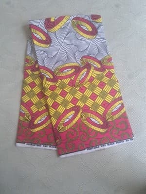 Ankara African Block Print fabric sold by 6 yards - Image 1