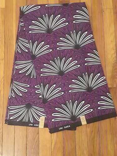Cotton Polyester African Fabric Wax Print Sold bea by 6 Yards
