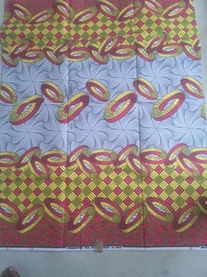 Ankara African Block Print fabric sold by 6 yards - Thumbnail 4