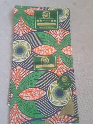 100% Ankara African Block Print fabric sold by 6 yards - Thumbnail 6