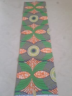 100% Ankara African Block Print fabric sold by 6 yards - Thumbnail 3