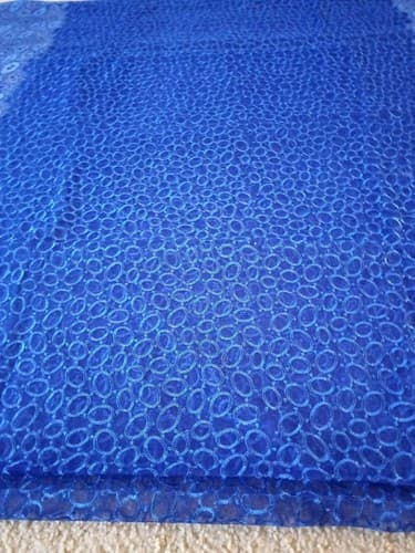 Blue African Lace/Wedding Lace/ Tulle Lace/ French Lace Fabric sold by 5 Yards - Thumbnail 7
