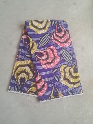 Ankara African Block Print fabric sold by 6 yards - Thumbnail 2