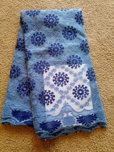 African Lace Fabric/Wedding Lace/ Tulle Lace/ French Lace sold by 5 Yards - Image 1