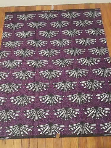 Cotton Polyester African Fabric Wax Print Sold bea by 6 Yards - Thumbnail 4