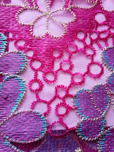 African Lace Fabric /Wedding Lace/ Tulle Lace/Pink Lace sold by 5 Yards - Thumbnail 8