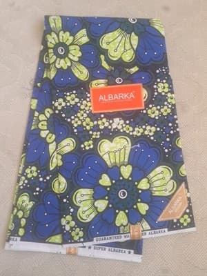 Cotton Polyester African Fabric Wax Print Sold bea by 6 Yards - Thumbnail 6