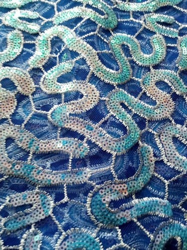 African Lace Fabric /Wedding Lace / Tulle Lace/ French Lace sold by 5 Yards - Thumbnail 7