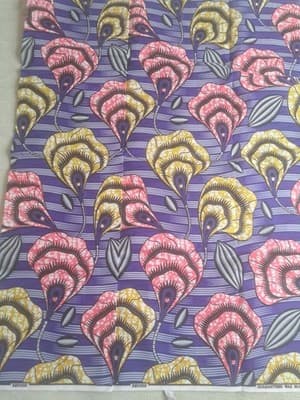 Ankara African Block Print fabric sold by 6 yards - Thumbnail 5
