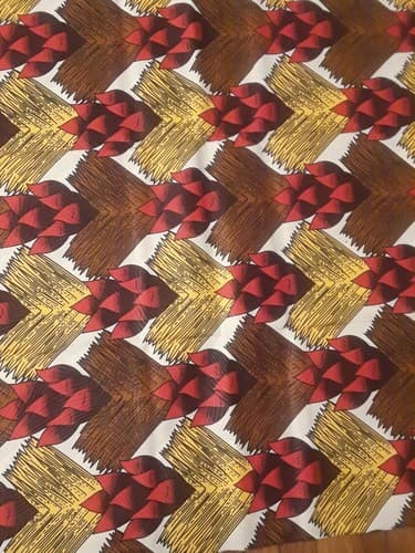 Cotton Polyester African Fabric Wax Print Sold bea by 6 Yards - Thumbnail 6