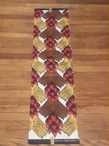 Cotton Polyester African Fabric Wax Print Sold bea by 6 Yards - Thumbnail 3