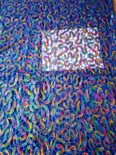 African Lace Fab/Wedding Lace/ Tulle Lace/ French Lace Fabric sold by 5 Yards - Thumbnail 7