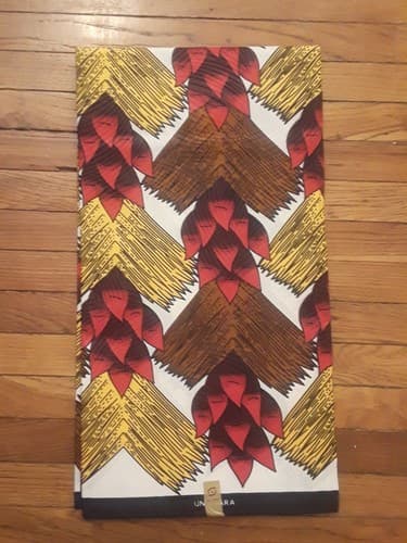 Cotton Polyester African Fabric Wax Print Sold bea by 6 Yards - Thumbnail 2