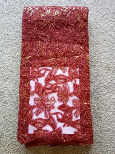 African Lace/Wedding Lace/ Tulle Lace/ French Lace Fabric sold by 5 Yards - Thumbnail 2