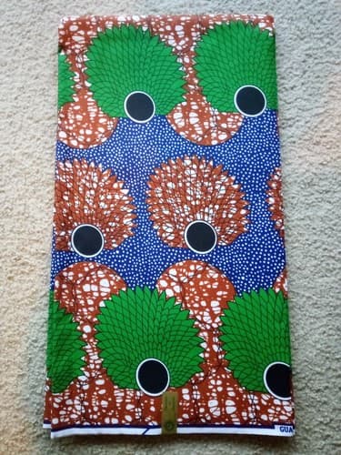 Ankara African Fabric Wax Print Sold bea by 6 Yards - Thumbnail 2