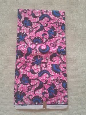 Cotton Polyester African Fabric Wax Print Sold bea by 6 Yards - Thumbnail 2