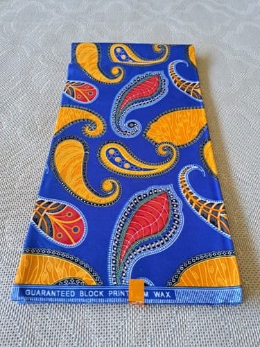 Cotton Polyester African Fabric Wax Print Sold bea by 6 Yards - Thumbnail 3