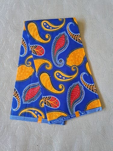 Cotton Polyester African Fabric Wax Print Sold bea by 6 Yards - Image 1