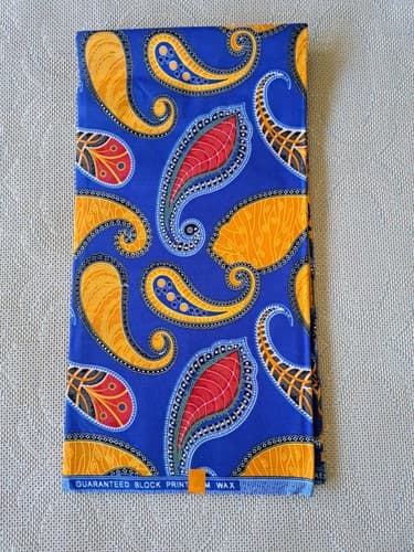 Cotton Polyester African Fabric Wax Print Sold bea by 6 Yards - Thumbnail 2