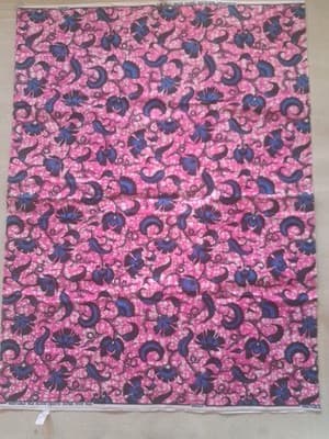 Cotton Polyester African Fabric Wax Print Sold bea by 6 Yards - Thumbnail 4