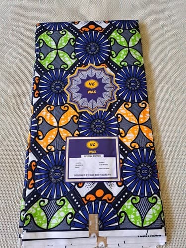 Ankara African Polyester Wax Print Fabric Sold by 6 yards - Thumbnail 4