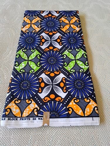 Ankara African Polyester Wax Print Fabric Sold by 6 yards - Thumbnail 3