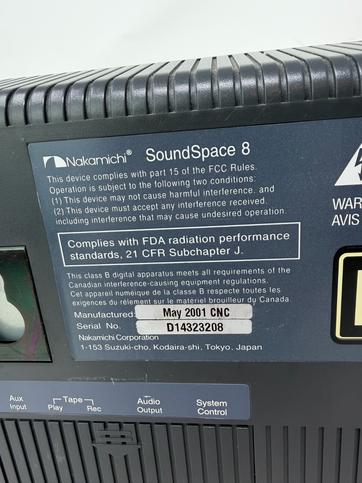 Nakamichi SoundSpace 8 5 Disc MusicBank CD System AM/FM Receiver UNTESTED - Thumbnail 8