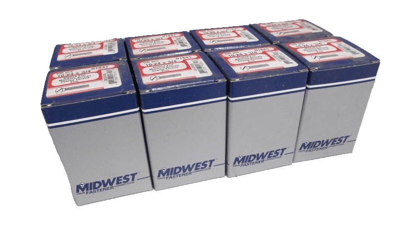 100 Pc MIdwest 10-24 x 3/4" Slotted Flat Machine Screws Coarse Thread Zinc 01841 - Thumbnail 2