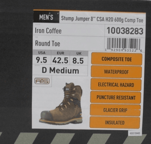 Ariat Stump Jumper 8" CSA Waterproof 600g Composite Toe Work Boot 9.5D NIB - Thumbnail 5
