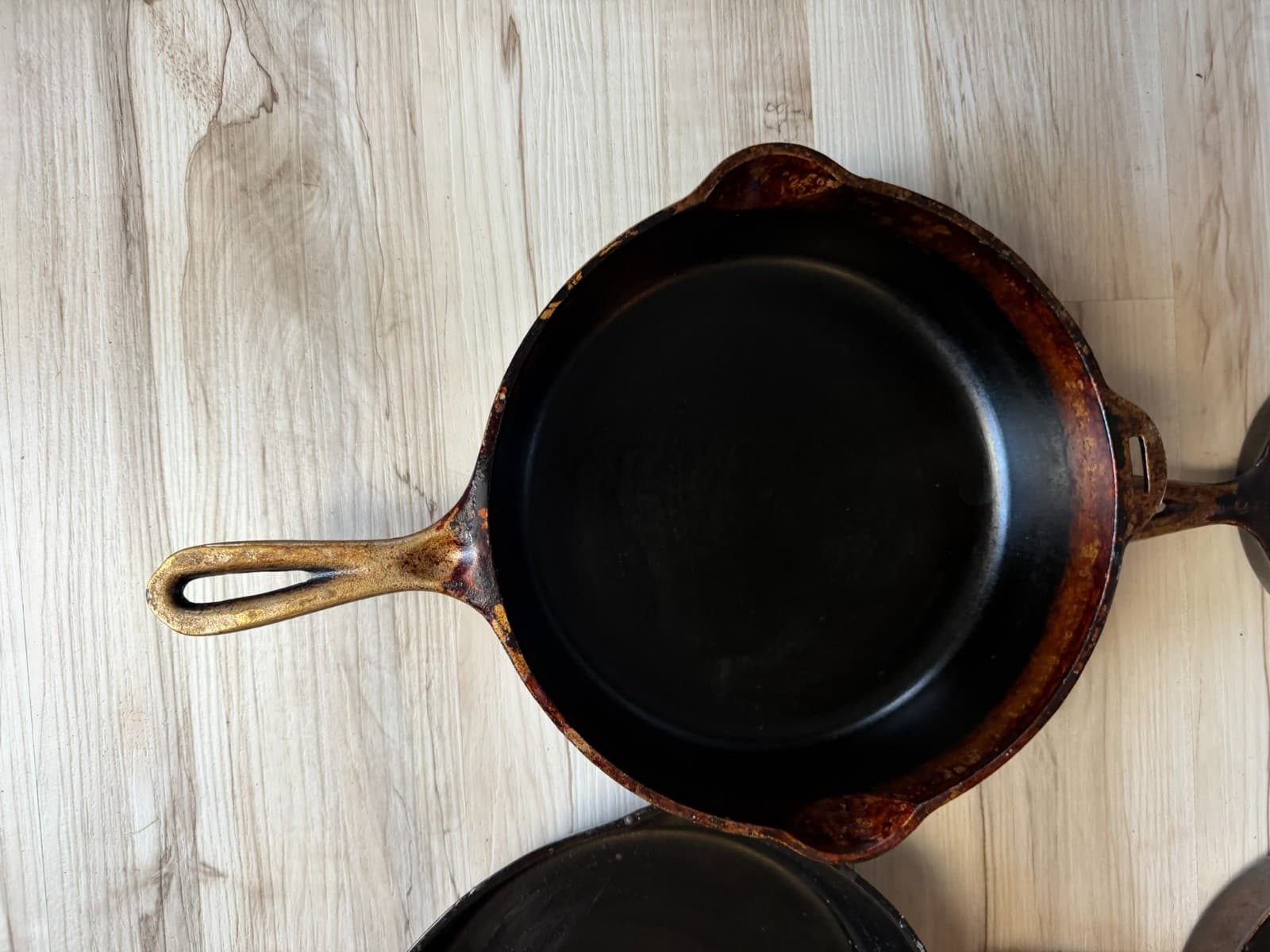 Vintage Wagner Ware Sidney O Cast Iron Skillet Lot- 4Pc Pans- Partially Restored - Thumbnail 9