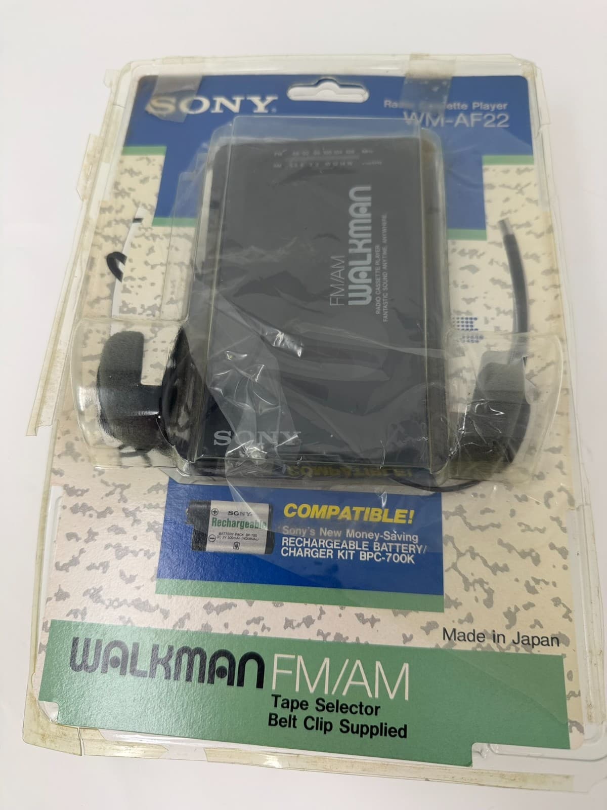 VTG Sony Walkman WM-AF22 AM/FM Cassette Player New Unused Original Open Package - Image 1