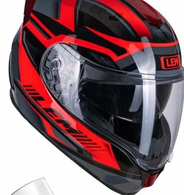 LEM Paragon Full Face Motorcycle Helmet Adult Medium DOT Lightweight Red Black - Image 1
