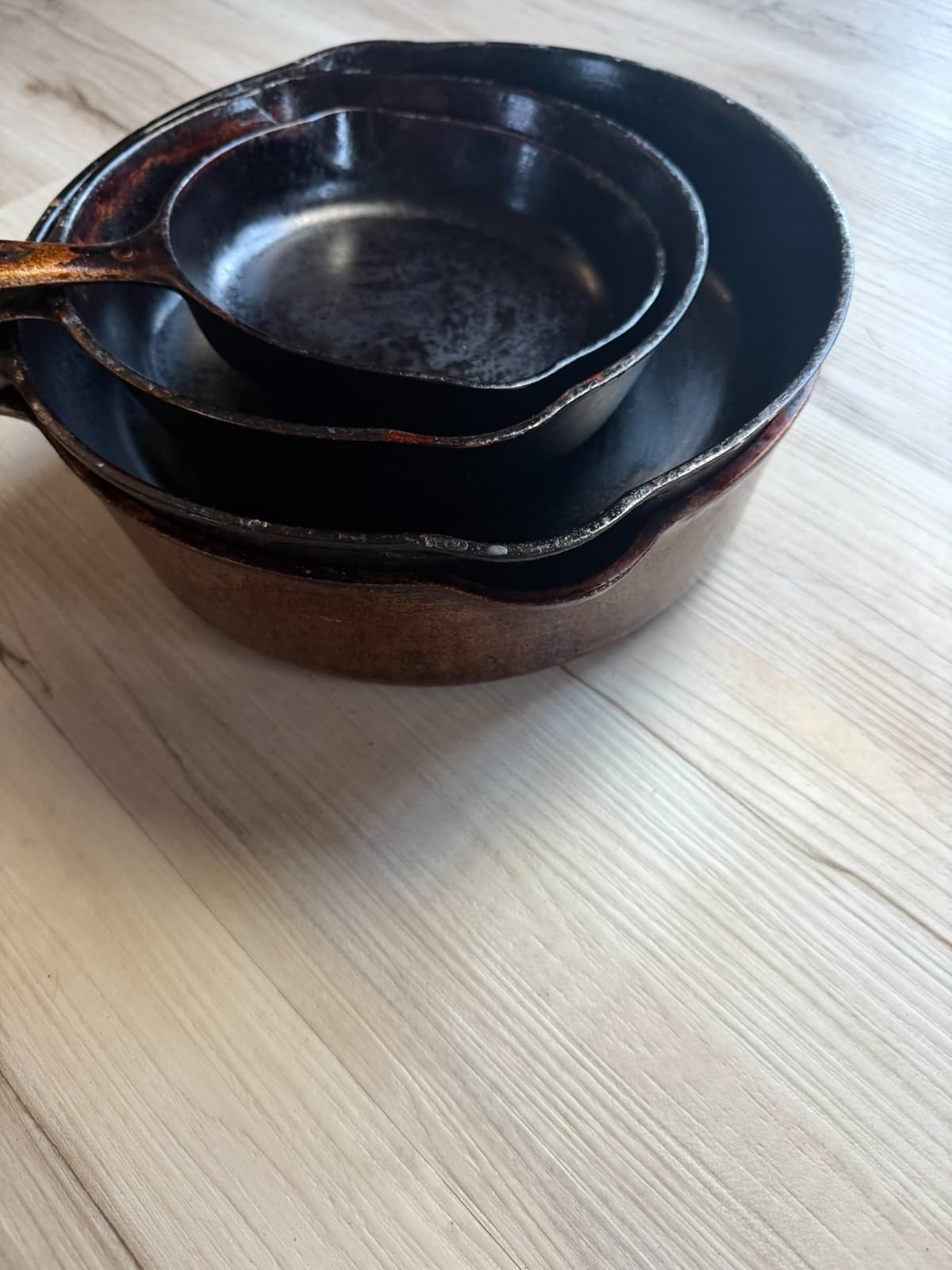 Vintage Wagner Ware Sidney O Cast Iron Skillet Lot- 4Pc Pans- Partially Restored - Thumbnail 19
