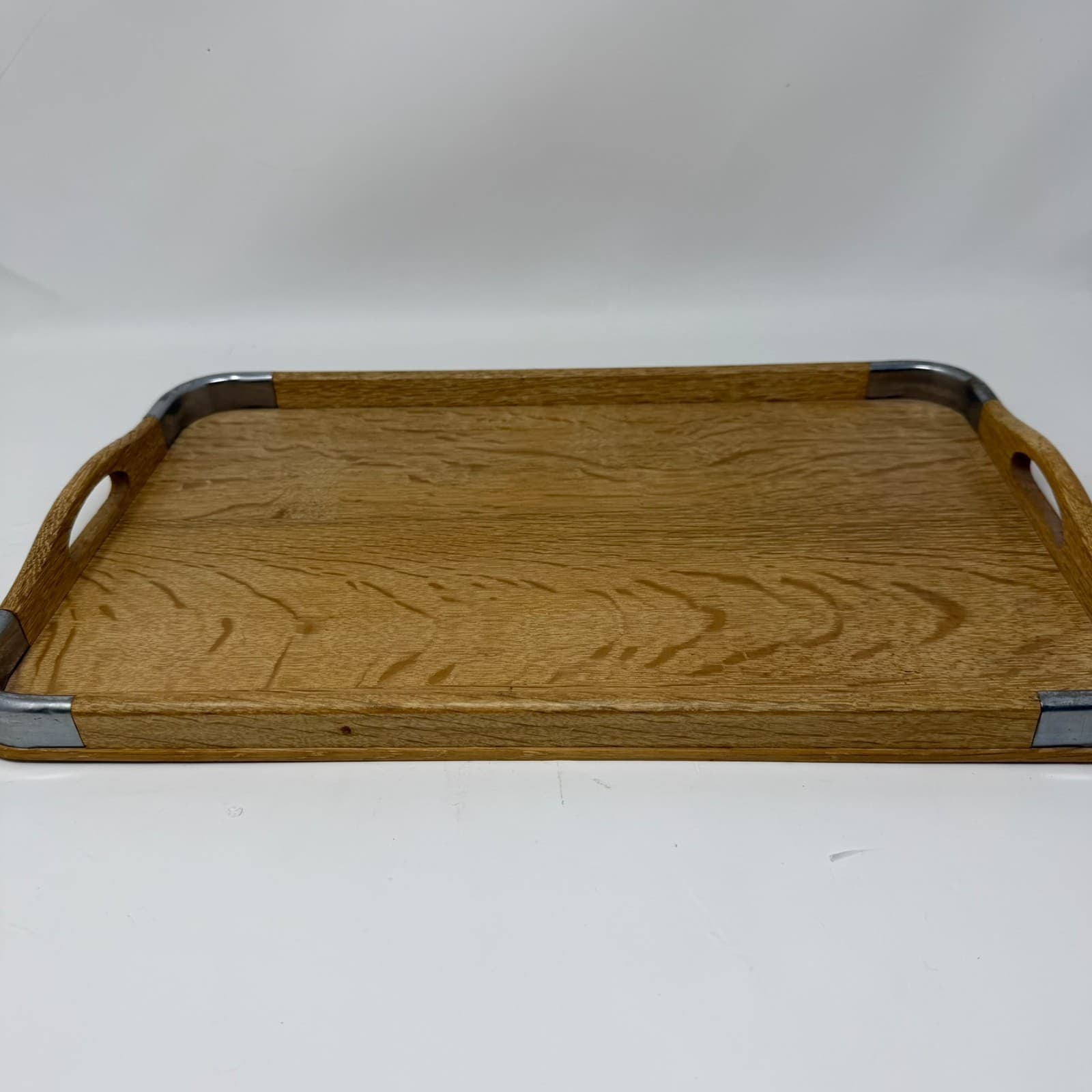 Vintage MCM Loro Line Wood and Metal Nesting Trays 2 Pc Made In Occupied Japan - Thumbnail 13
