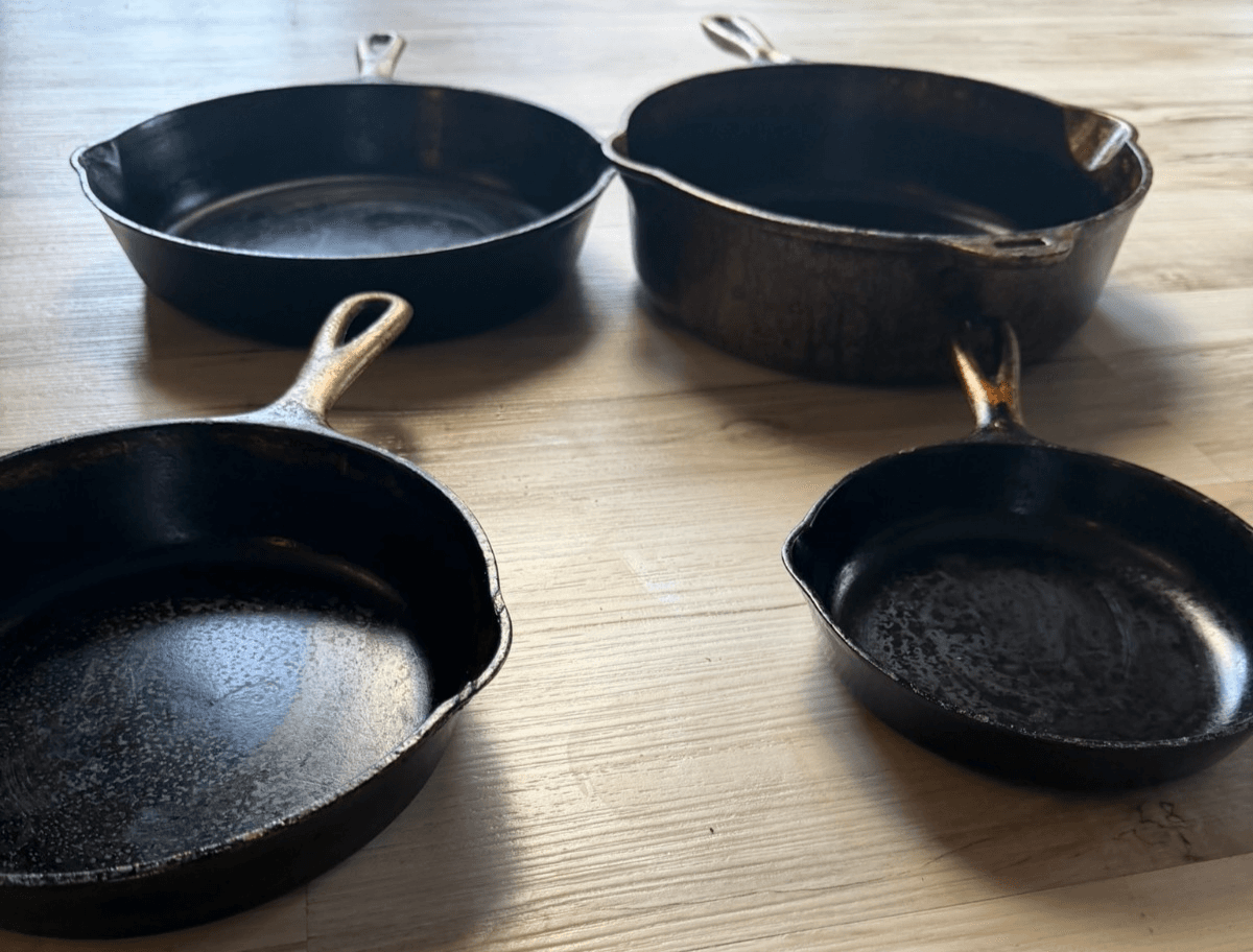 Vintage Wagner Ware Sidney O Cast Iron Skillet Lot- 4Pc Pans- Partially Restored - Thumbnail 3