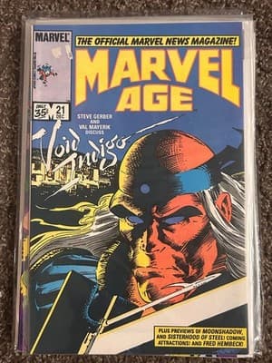 Marvel Age Magazine #21 Dec Void Indigo Cover 35¢ Comic Previews Moonshadow - Image 1