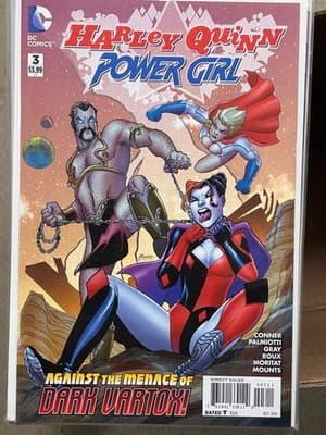 DC Comics Harley Quinn Power Girl #3 2015 Oct Comic Book Dark Vartox Cover - Image 1