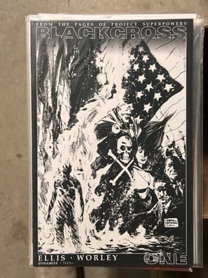 Blackcross #1 Dynamite Comic Book ONE Ellis Worley Black White Cover Bagged - Image 1