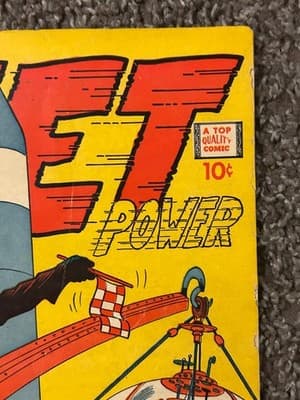 Jet Power Comic No.1 Reissue Sci-Fi Rocket Spaceship Vintage Yellow 10c Used - Thumbnail 5