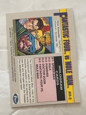 Marvel Hologram Cards Set H1-H5 Spider-Man Hulk Punisher Doctor Doom Mole Man - Thumbnail 11
