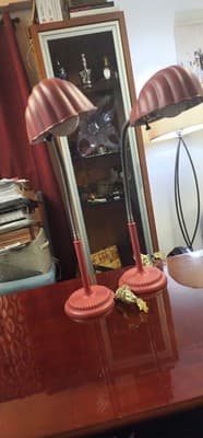 Pair of Vintage Metal Deco Clam Flex Table Lamps - Thumbnail 4