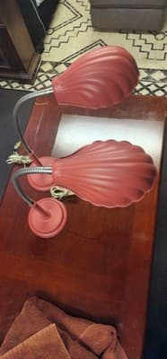Pair of Vintage Metal Deco Clam Flex Table Lamps - Thumbnail 3