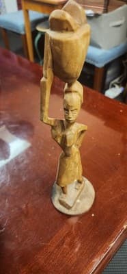 vintage hand carved wooden african tribal Statue