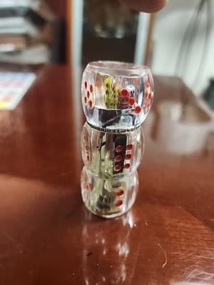 Gambling Lighter 3 Stacked Clear Dice