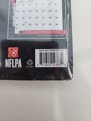 NFL ATLANTA FALCONS 2021 WALL CALANDER UNOPENED - Thumbnail 3