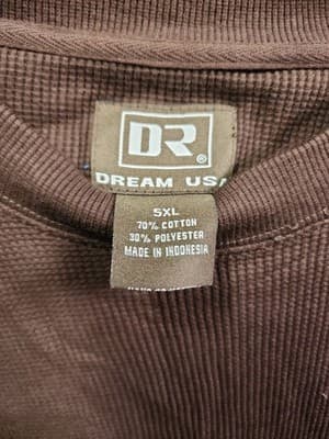 Dream USA Brown Long Sleeve Shirt 5XL - Thumbnail 2