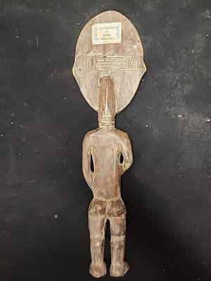 🗿 Antique Ashanti Fertility Doll; Akua'ba Doll, Ghana Hand-Carved Wood - Thumbnail 2