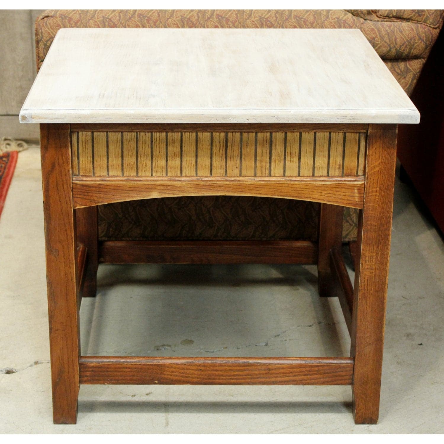Square End Table w/Whitewash Top - Two-Tone - Thumbnail 2