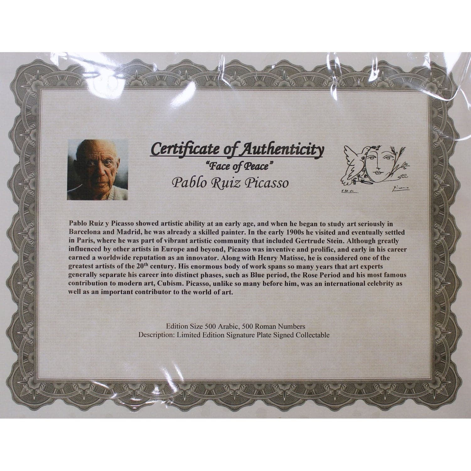 Gallery Framed Art Print 'Face of Peace' By Pablo Picasso - Thumbnail 3
