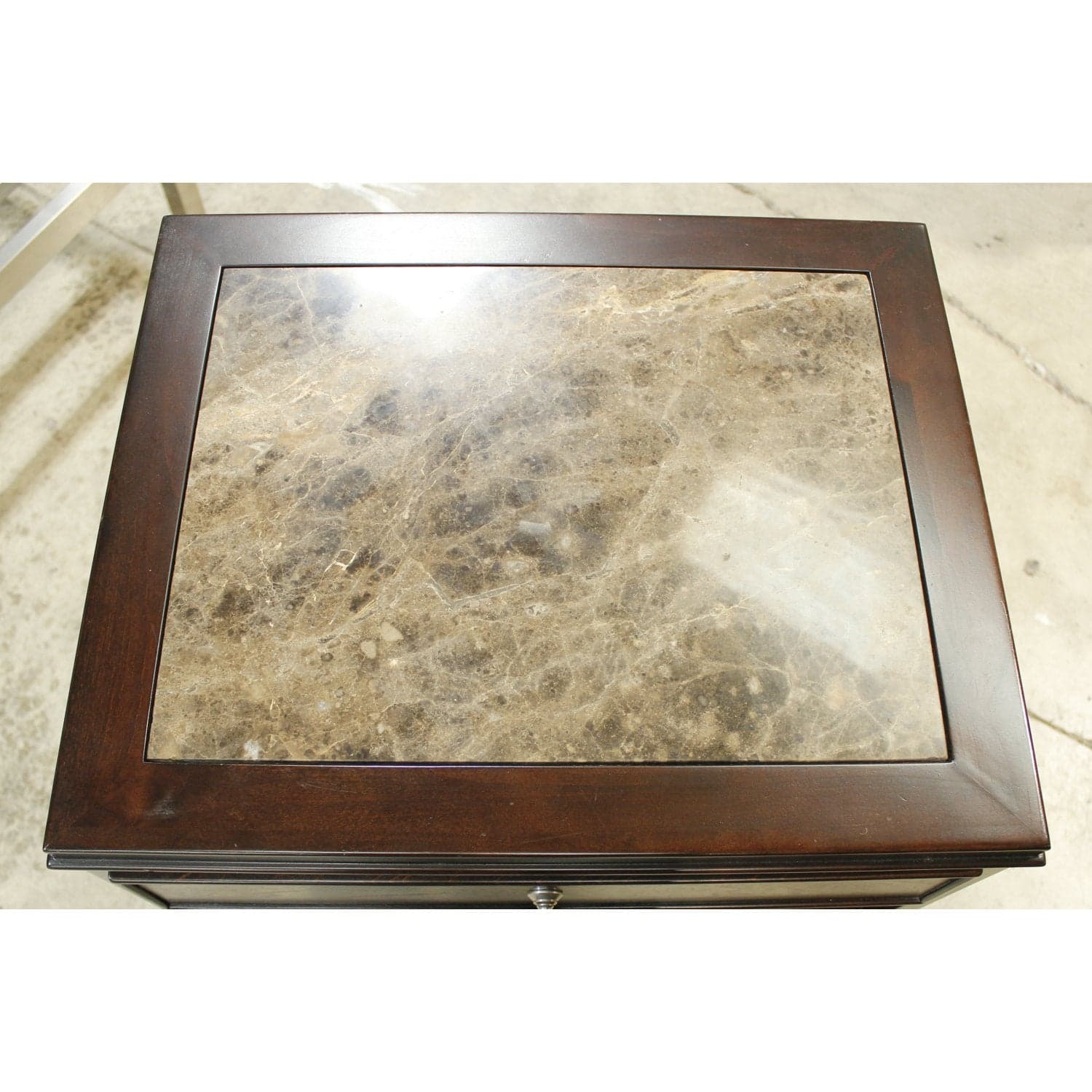 Stanley Furniture Marble Top Nightstand - Dark Brown - Thumbnail 4